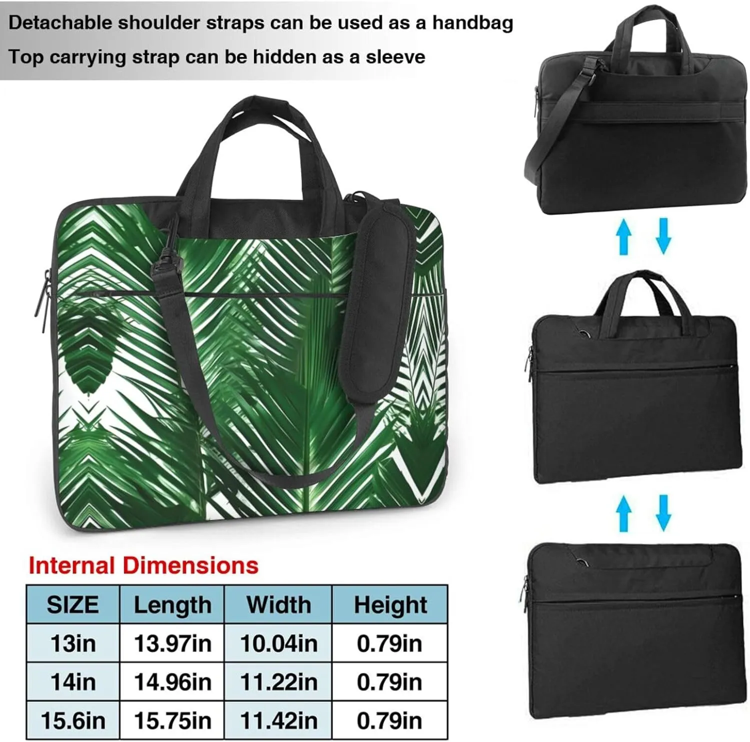 Happy Camper Green Print Notebook Computer Protective Carrying Cover With Pocket,13 Inch Laptop Shoulder Bag