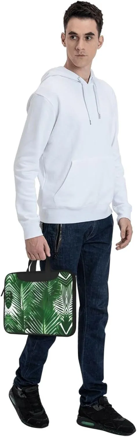 Happy Camper Green Print Notebook Computer Protective Carrying Cover With Pocket,13 Inch Laptop Shoulder Bag