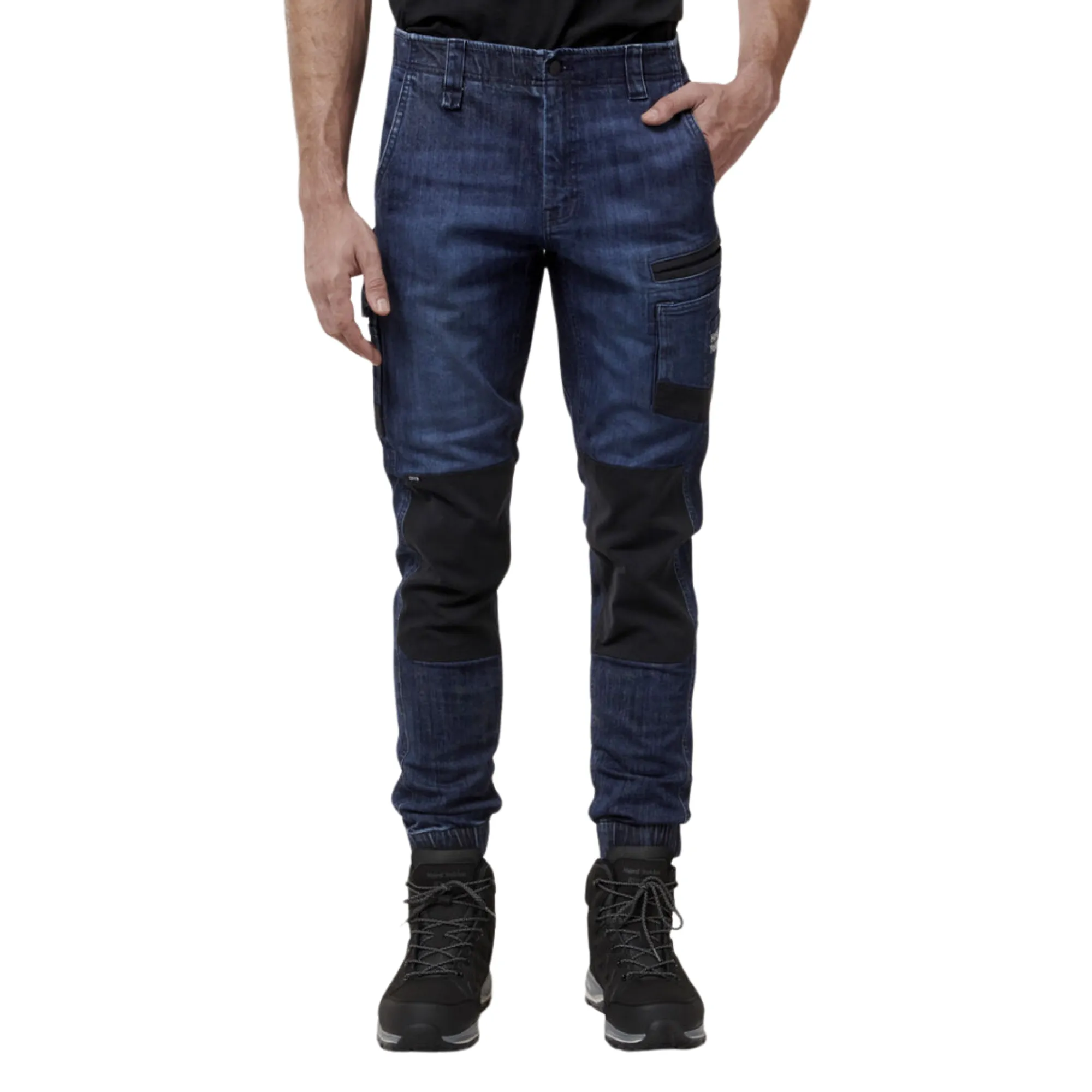 Hard Yakka Men's Raptor Cuffed Denim Jean - Dark Indigo