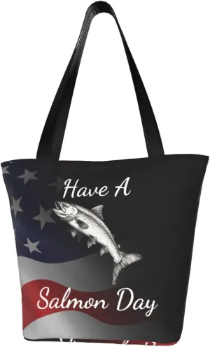 Have A Salmon Day Fashion Shoulder Bag Large Capacity For Man Or Woman