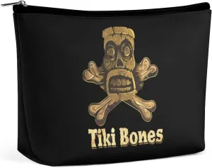Hawaiian Tiki Bones Travel Makeup Bag Toiletry Bags Waterproof Portable Pouch Make Up Organizer