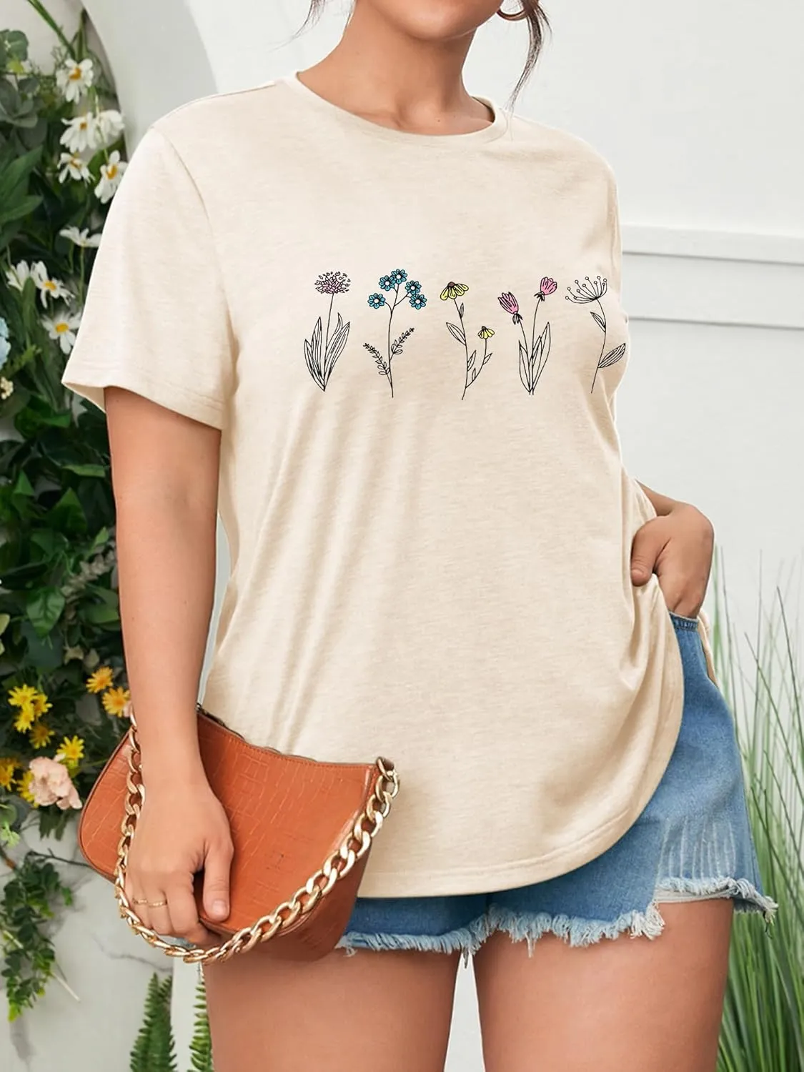 HDLTE Women Plus Size Tops Casual Short Sleeve Graphic Tee Shirts Oversized Tee Tops