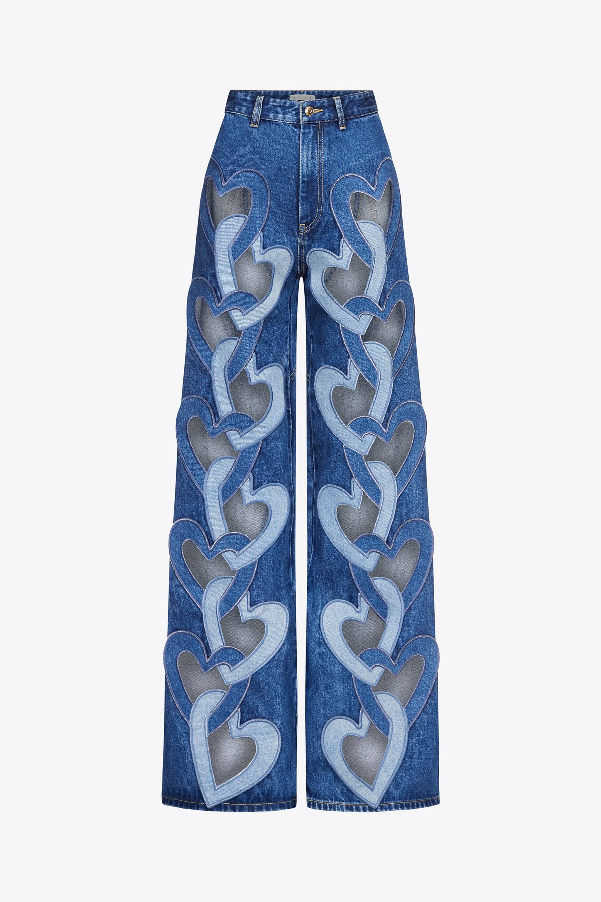 Heart Cutout Wide Leg Jean | Multi Denim Wash