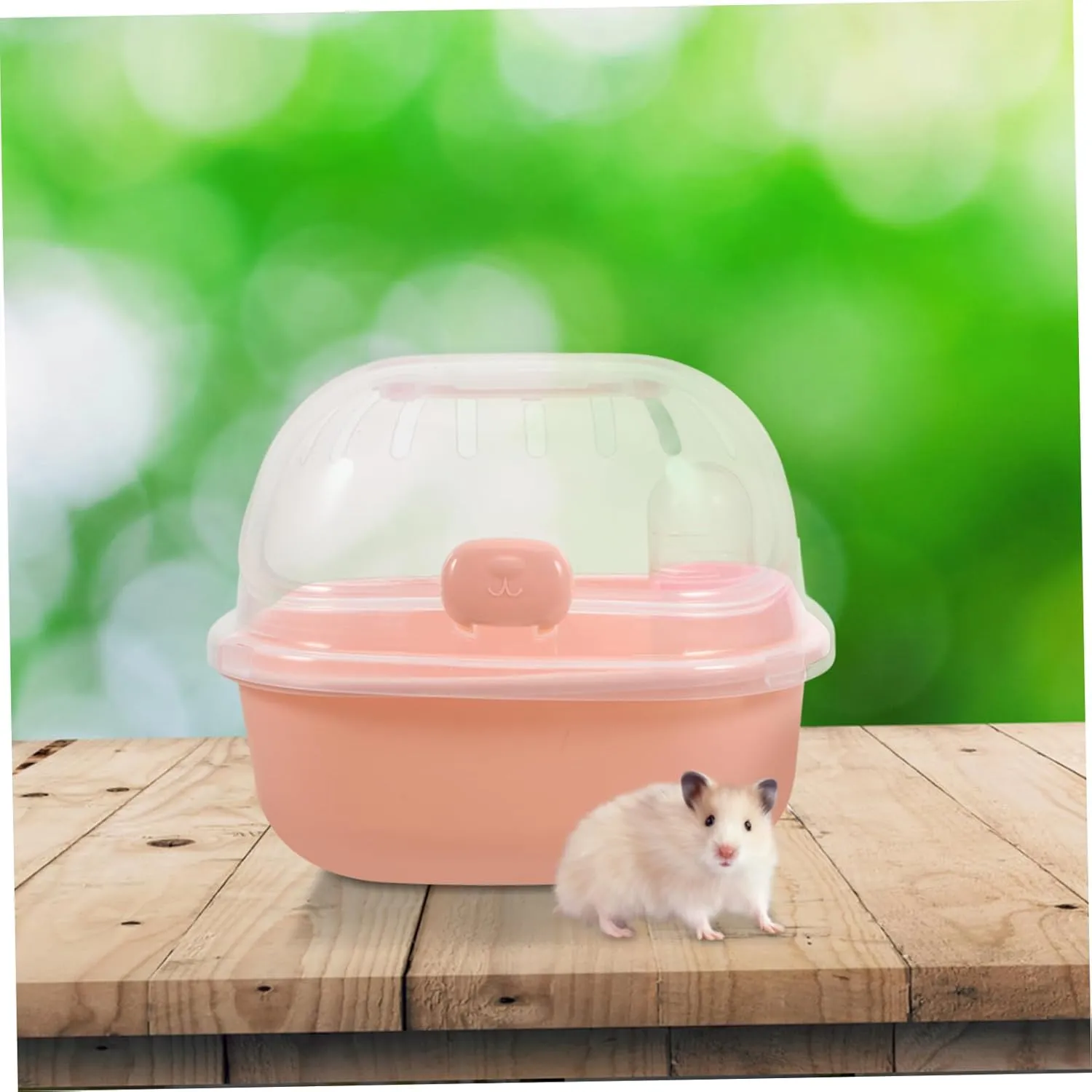 HEMOTON Transparent Hamster Case Portable Outdoor Hamster Cage Convenient Carrying Case for Small Animals for Travel Hiking and Outings Lightweight Design with Water Bottle Feature