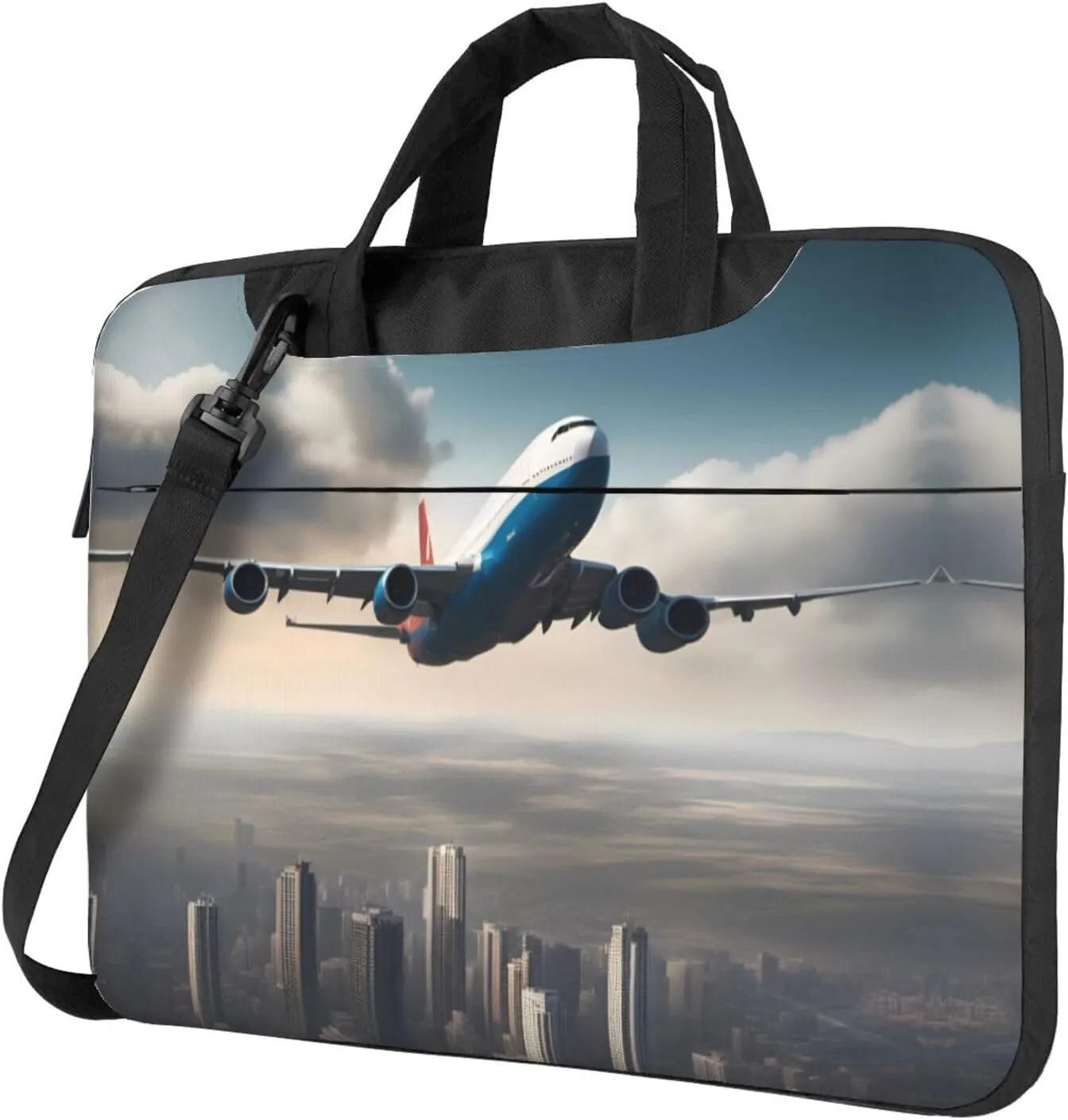 high altitude airplane Laptop Bag, Multifunctional Shoulder Messenger Bag, 14.96 Inch Long Computer Case, Briefcase Handbag Shoulder Bag