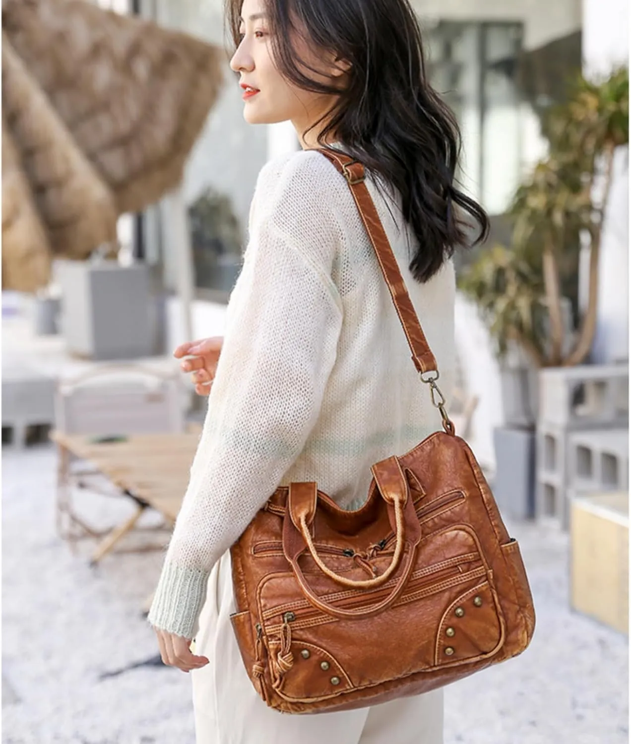 Hobo Handbag and Purses for Women,Top Handle Satchel Purse Tote Shoulder Bags Faux Leather for Ladies