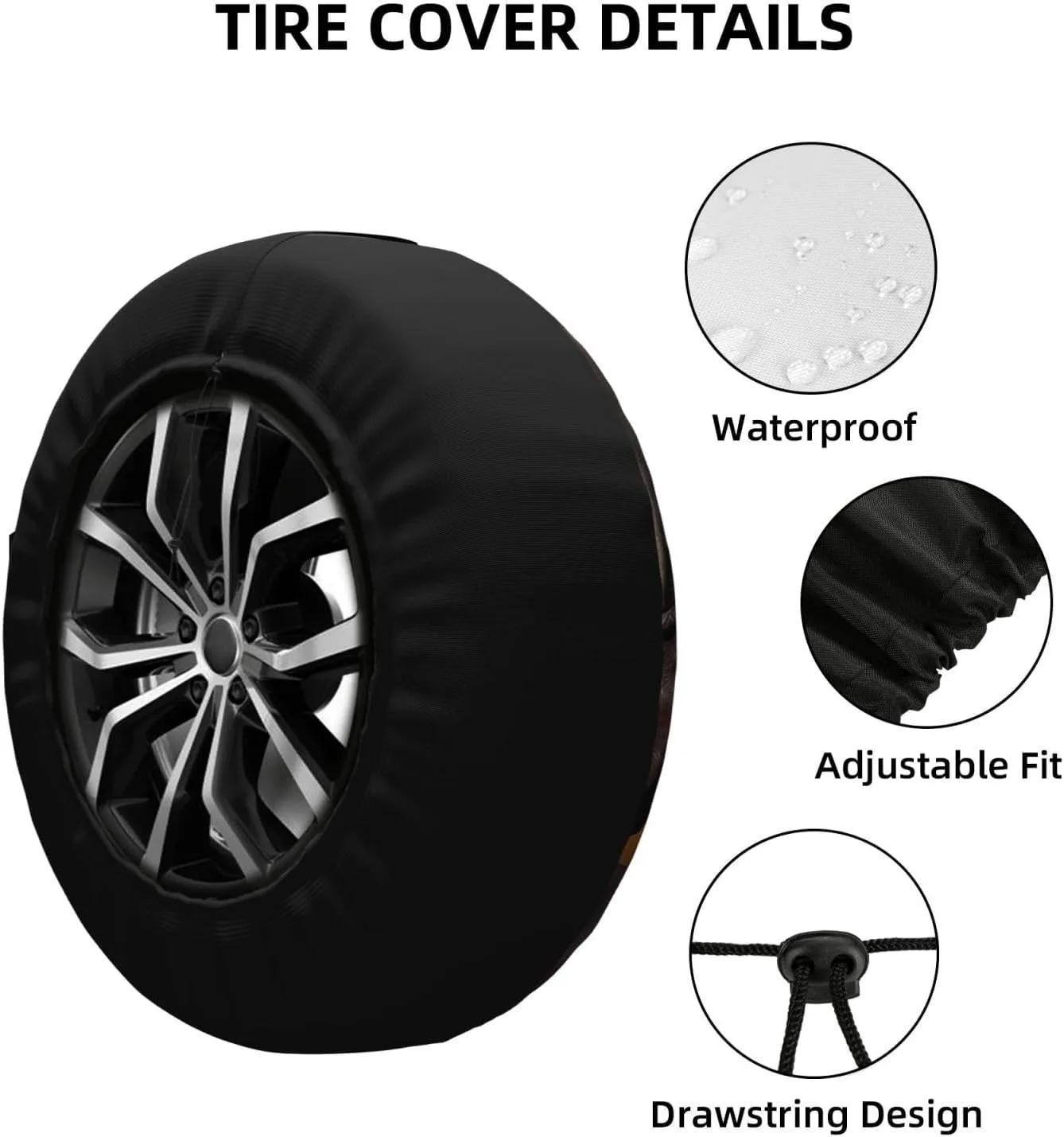 Horse Saddle with a Cowboy Hat Wild Tire Cover Outdoor Waterproof Snow Sun Rain Wheel Cover Portable Wheel Bags Camper Spare Tire Cover Universal Car Tire Protectors for Trailer RV SUV