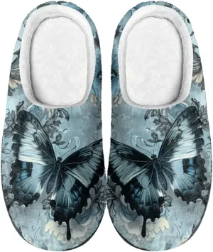 Howilath Cute Cartoon Pattern Unisex Flannel Slippers, Warm Breathable Cotton Shoes with Anti-skid Sole