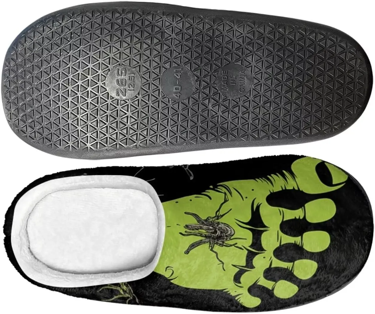 Howilath Cute Cartoon Pattern Unisex Flannel Slippers, Warm Breathable Cotton Shoes with Anti-skid Sole