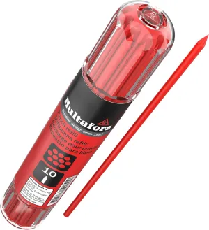 Hultafors Tools 650150 Dry Marker Refills HRD, Heavy Duty, Multi-Purpose, Red, 10 Leads*