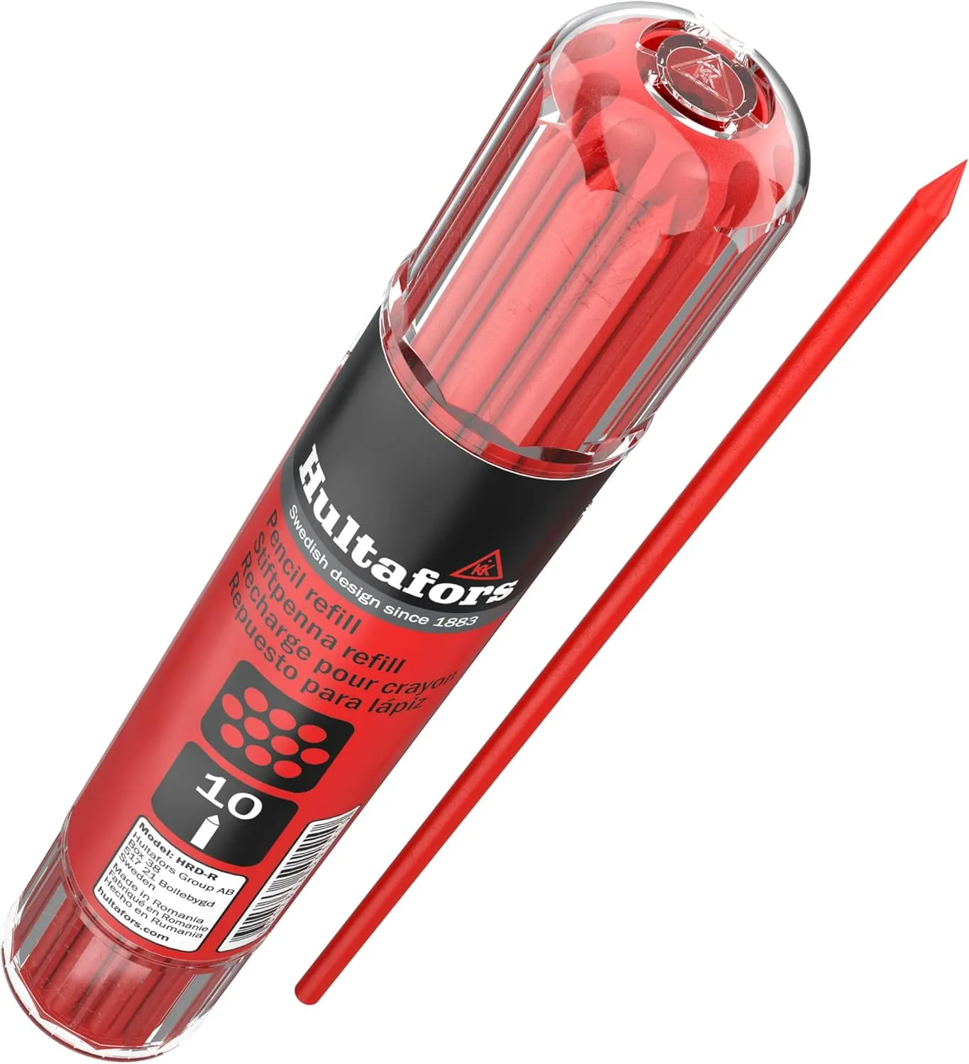 Hultafors Tools 650150 Dry Marker Refills HRD, Heavy Duty, Multi-Purpose, Red, 10 Leads*