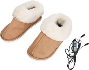 HURRISE USB Heated Slippers, Electric Heated Slippers Foot Warmer Under Desk, House Heated Slippers Shoes Heating Pad, Adjustable Foot Heating Slip for Indoor Outdoor Use