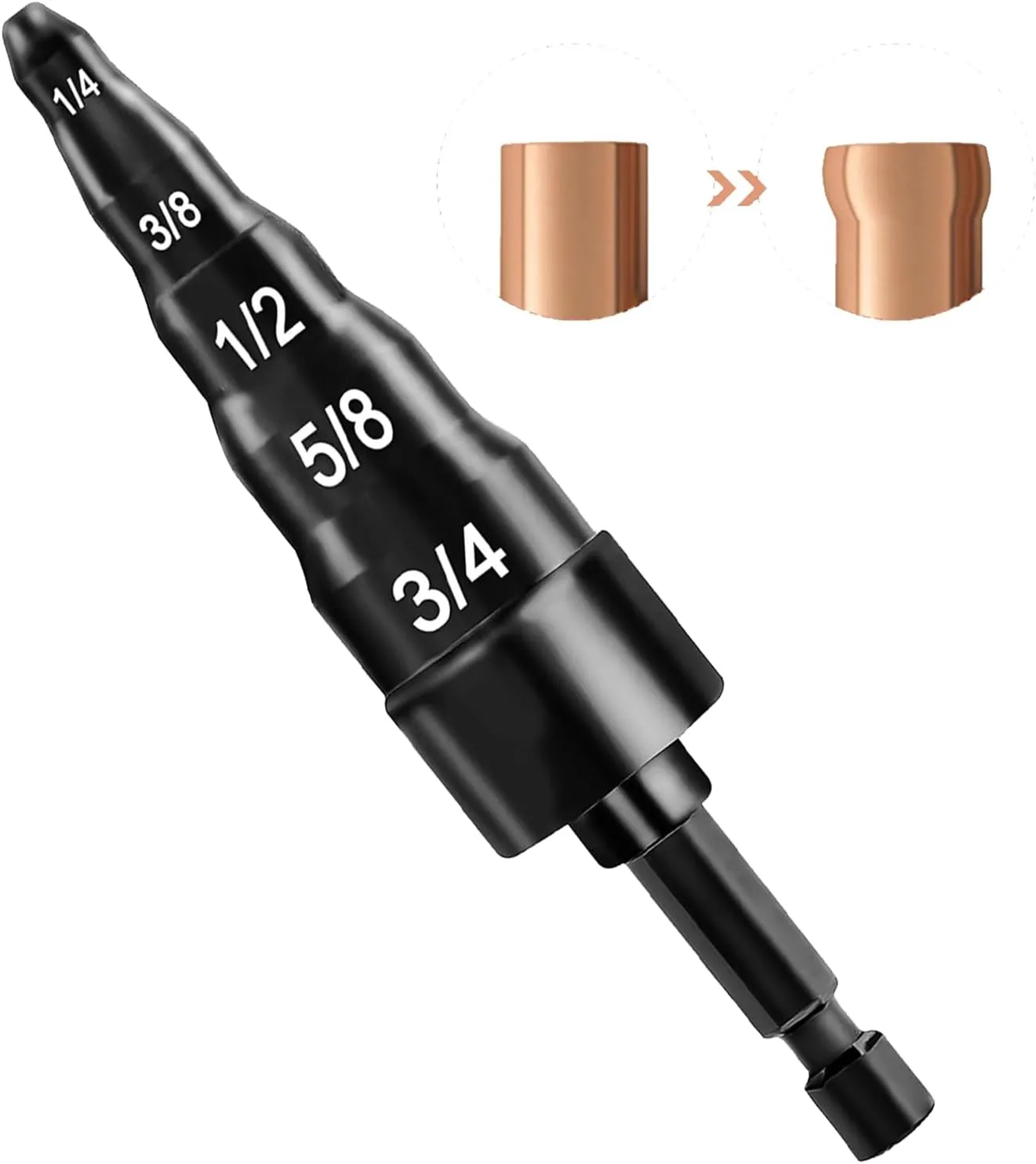 HVAC Repair Tool - HVAC Swaging Tube Expander 5 in 1 Air Conditioner Copper Pipe Expander Swage Drill Set Copper Tubing Tool with Hex Shank 1/4, 3/8, 1/2, 5/8, 3/4 Bits