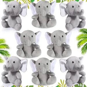 HyDren 8 Pcs Plush Valentine Mini Elephant Stuffed Animal Toys 4 Inches Cute Soft Forest Elephant Toys for Baby Shower Birthday Party Christian Charity Donation Supplies(Grey)