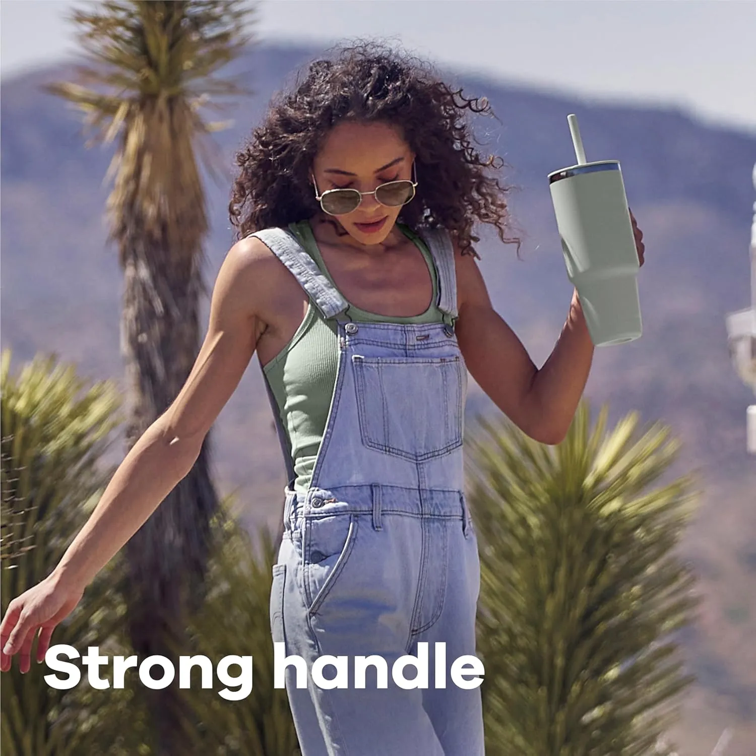 Hydro Flask 40 Oz Travel Tumbler with Handle, Lid and Straw - Insulated Stainless Steel in 40 Oz Agave Green