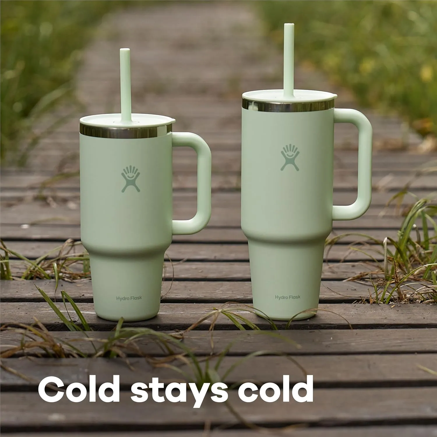 Hydro Flask 40 Oz Travel Tumbler with Handle, Lid and Straw - Insulated Stainless Steel in 40 Oz Agave Green