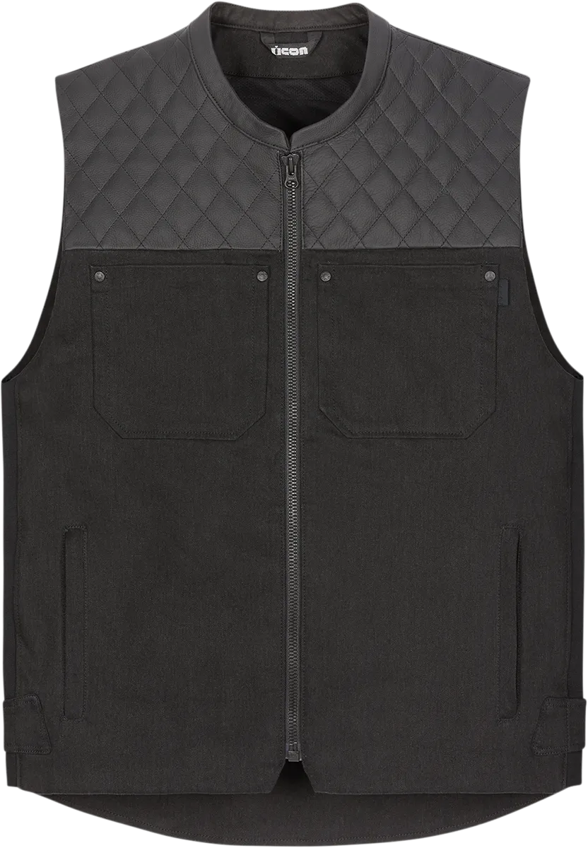 ICON Chamonix Denim Vest - Black - 4XL 2830-0558