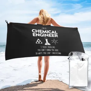 I'm Chemical Engineer Beach Towel with Travel Bag 27.5"x55" Quick Dry Sand Free Lightweight Large Oversized Towels Light Vacation Essentials