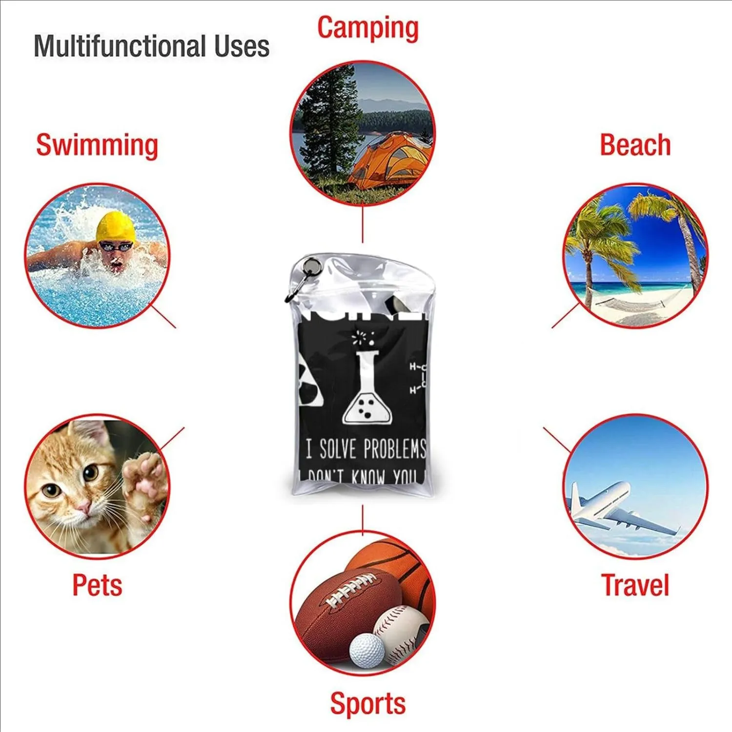 I'm Chemical Engineer Beach Towel with Travel Bag 27.5"x55" Quick Dry Sand Free Lightweight Large Oversized Towels Light Vacation Essentials