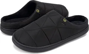 Indoor Memory Foam Slippers Mens Fleece Lined Comfortable House Shoes for Men Closed Toe Waterproof Non-Slip Winter Warm Slippers