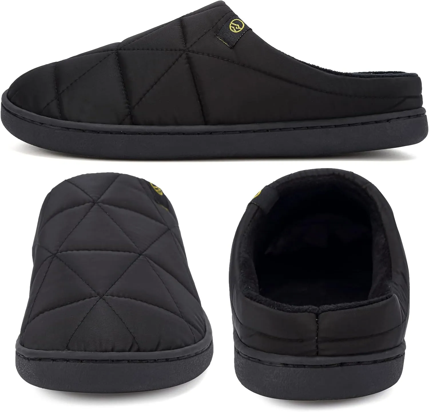 Indoor Memory Foam Slippers Mens Fleece Lined Comfortable House Shoes for Men Closed Toe Waterproof Non-Slip Winter Warm Slippers
