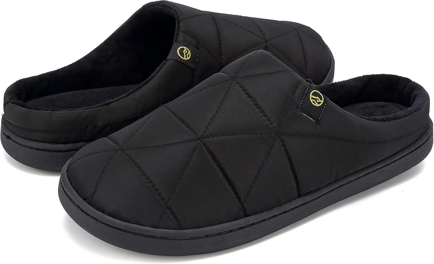Indoor Memory Foam Slippers Mens Fleece Lined Comfortable House Shoes for Men Closed Toe Waterproof Non-Slip Winter Warm Slippers