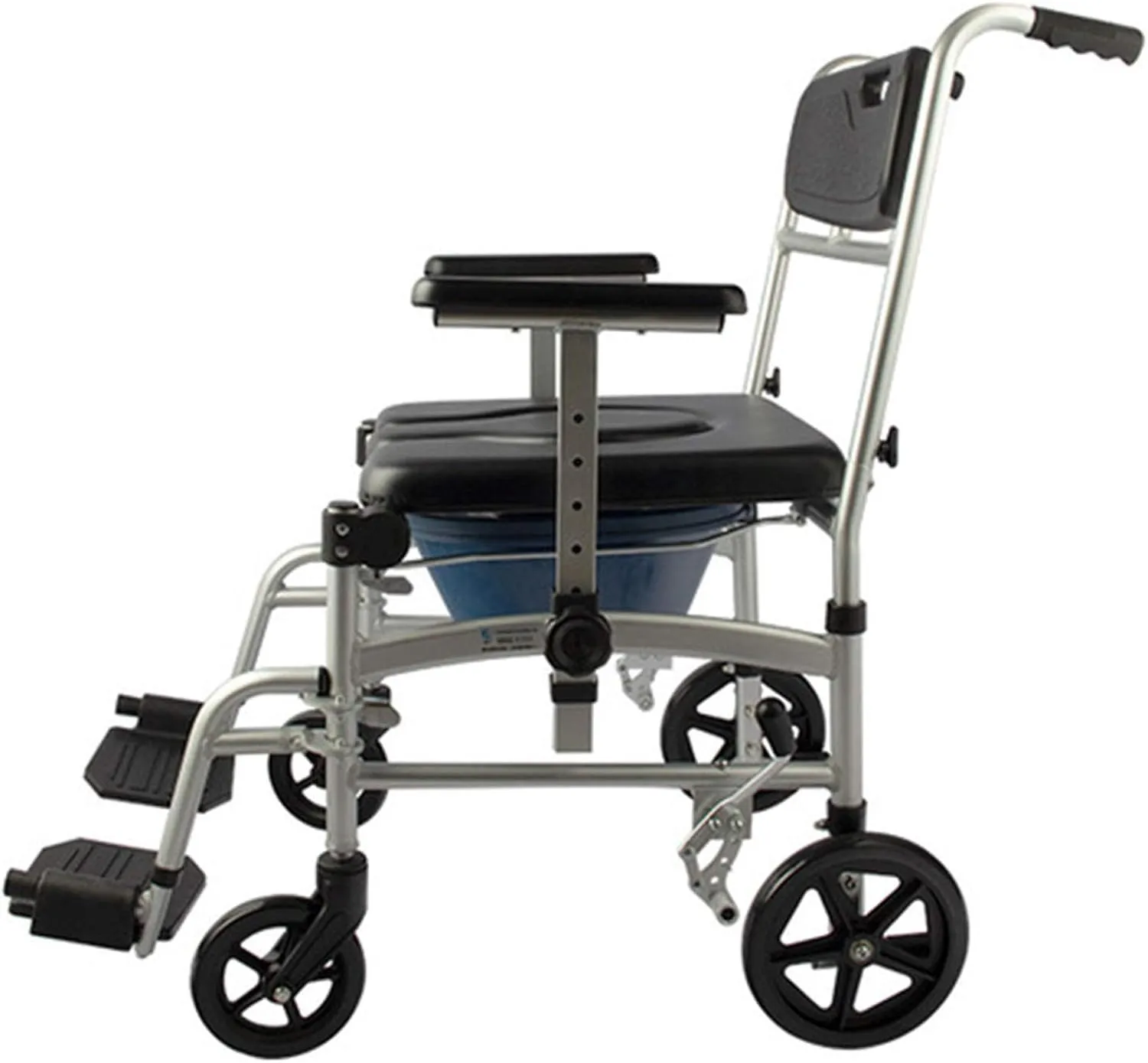 IOCCIOBB Mobile Wheeled Commode Chair Toilet Chair with Padded Seat,WC Chair or Toilet Chair for The Disabled, Handicapped, Seniors Easy Side Transfer (Color : Black1)