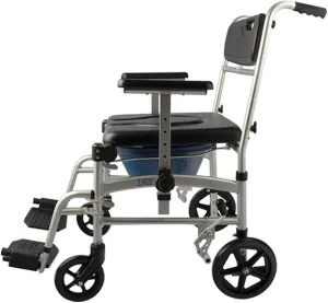 IOCCIOBB Mobile Wheeled Commode Chair Toilet Chair with Padded Seat,WC Chair or Toilet Chair for The Disabled, Handicapped, Seniors Easy Side Transfer (Color : Black1)