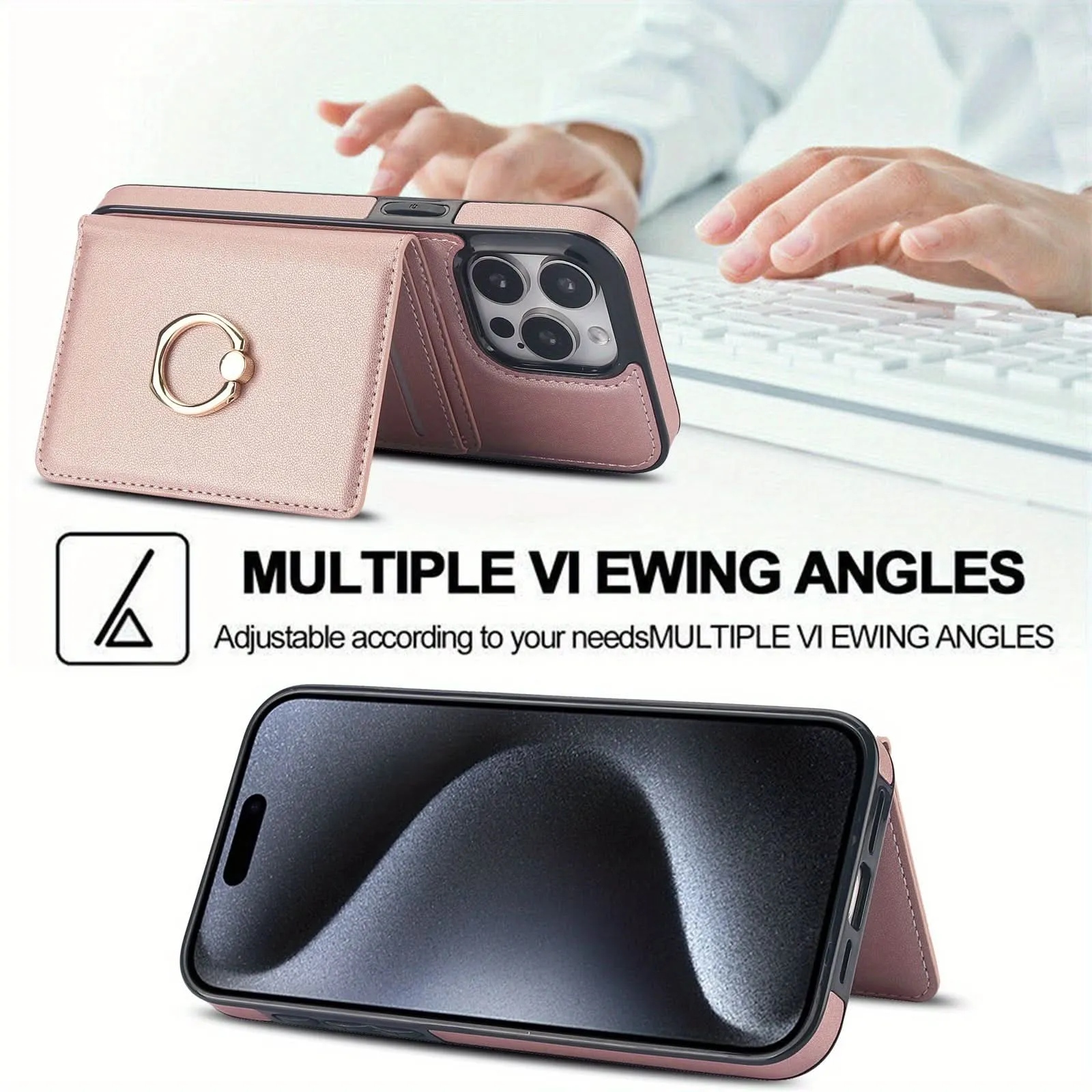 iPhone Wallet Case with Card Holder & Kickstand