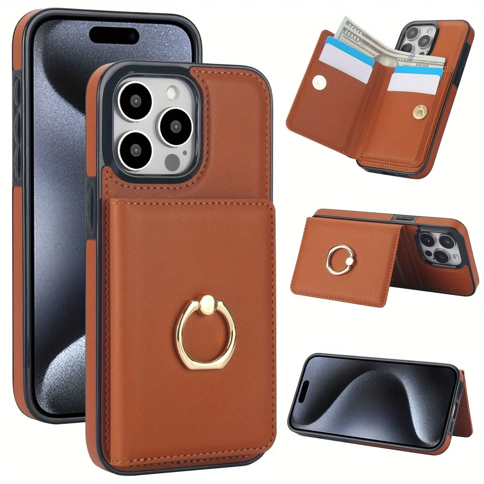 iPhone Wallet Case with Card Holder & Kickstand