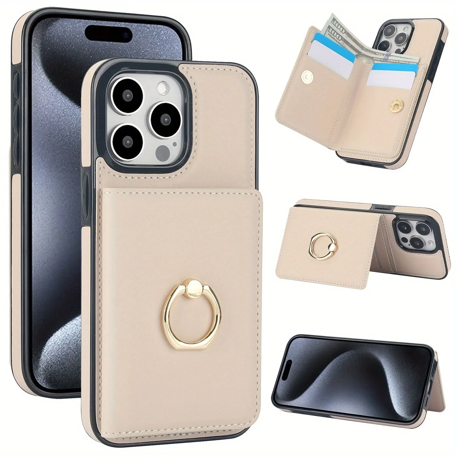 iPhone Wallet Case with Card Holder & Kickstand