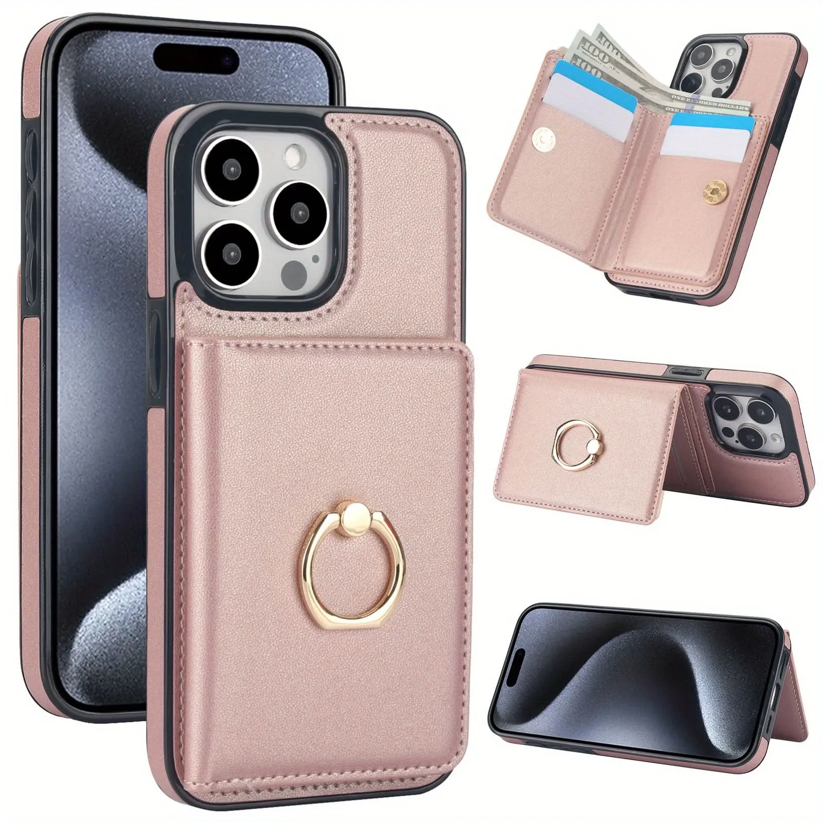 iPhone Wallet Case with Card Holder & Kickstand