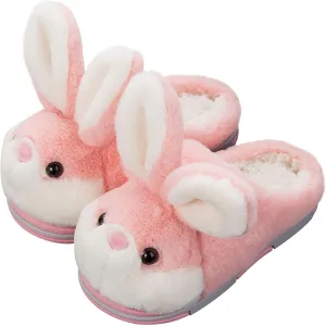 IXITON Lovely winter warm Furry Bunny Slippers for Women Men,Cute Funny Cozy fluffy Rabbit Shoes home Plush Animal Slippers