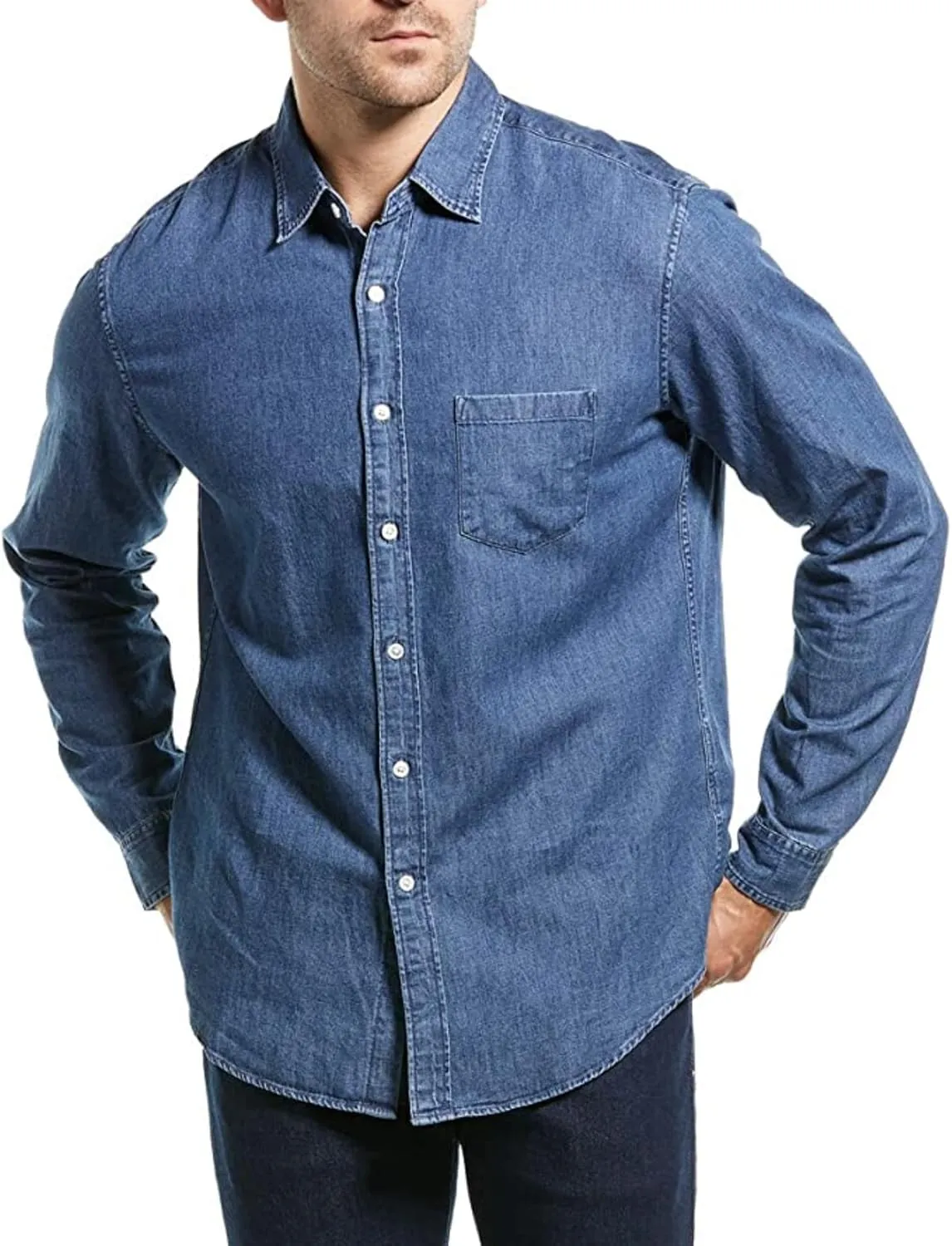 J.Crew Mercantile Men's Classic Fit Long Sleeve Chambray Shirt
