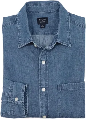 J.Crew Mercantile Men's Classic Fit Long Sleeve Chambray Shirt
