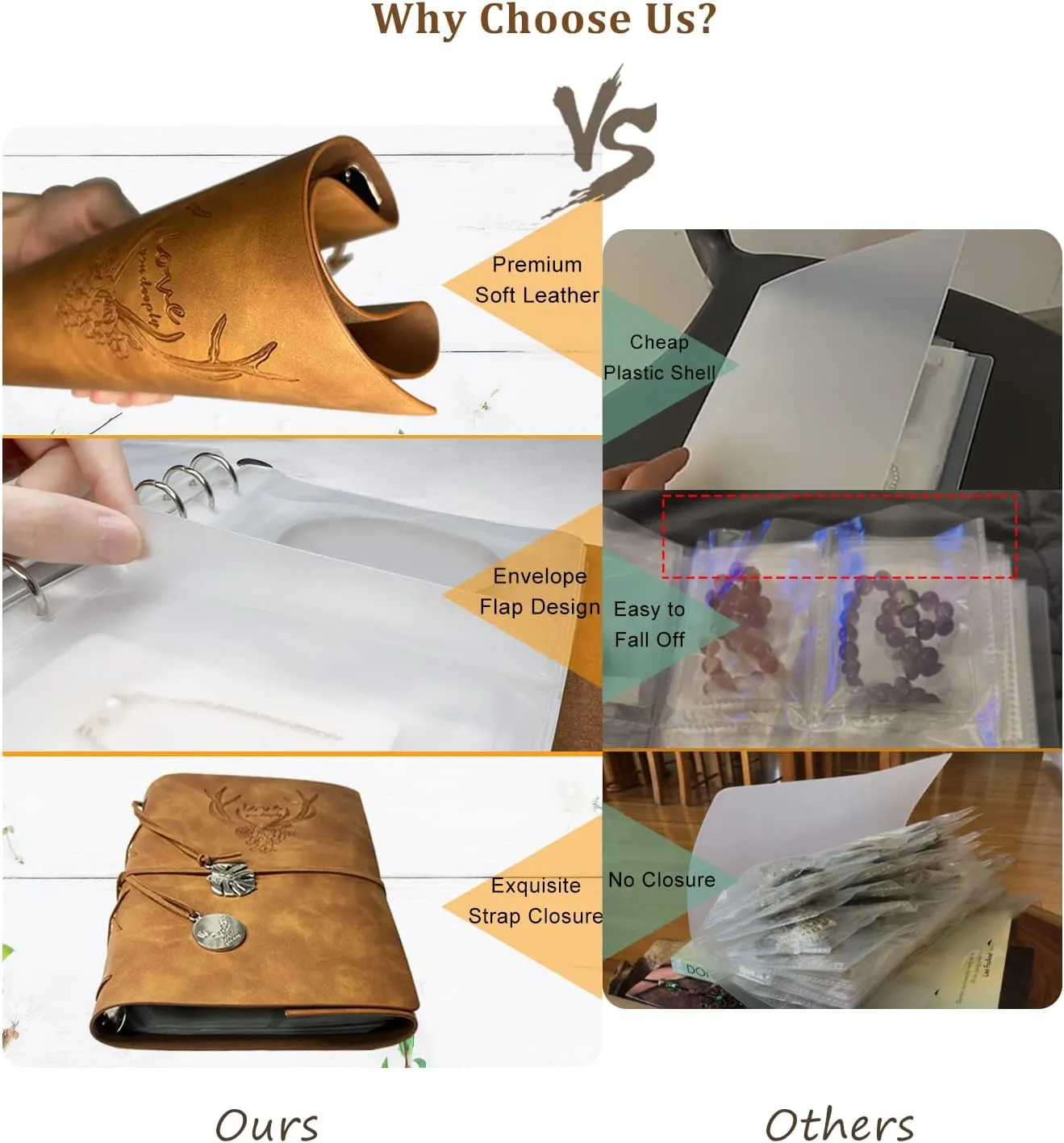Jewelry Storage Book, PU Leather Travel Jewelry Organizer with Anti-drop Pockets, Portable Earrings Travel Album with Transparent Jewelry Bags for Rings, Bracelets(70 Grids 70 Anti-Oxidation PVC Bags)