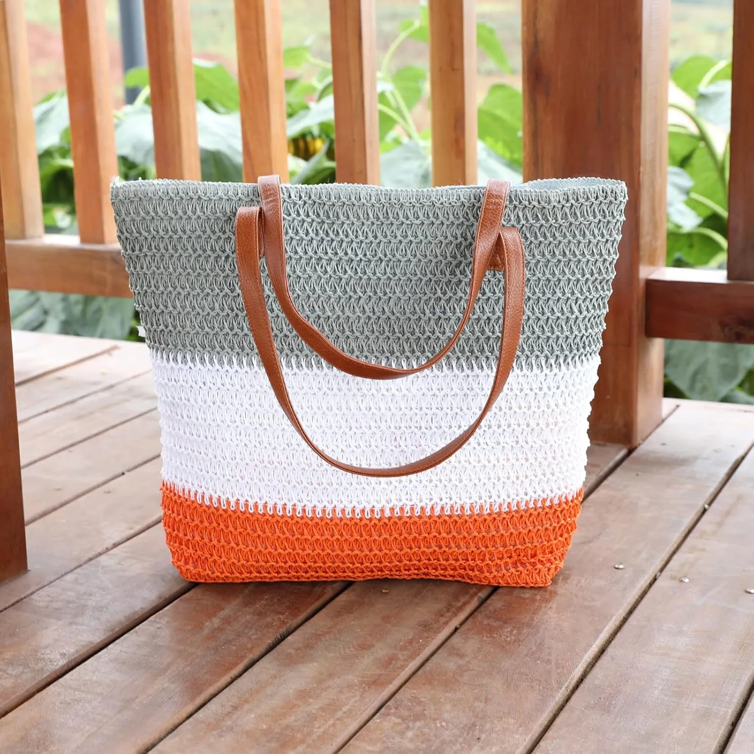 JNF Large Colorful Beach Bags for Women Straw Beach Tote bag Rattan Woven Crochet Beach Bags Boho Beach Towels Bag Set