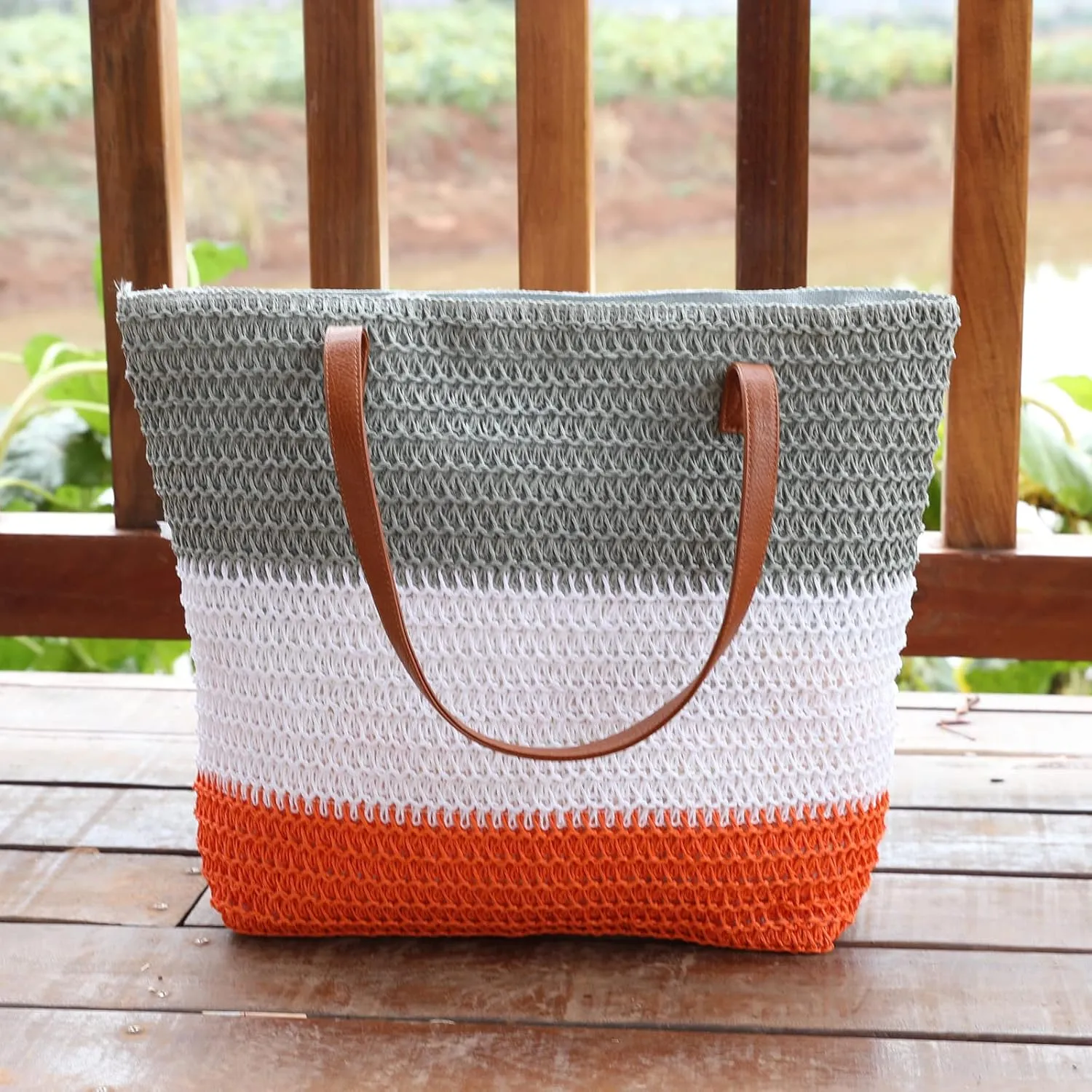 JNF Large Colorful Beach Bags for Women Straw Beach Tote bag Rattan Woven Crochet Beach Bags Boho Beach Towels Bag Set