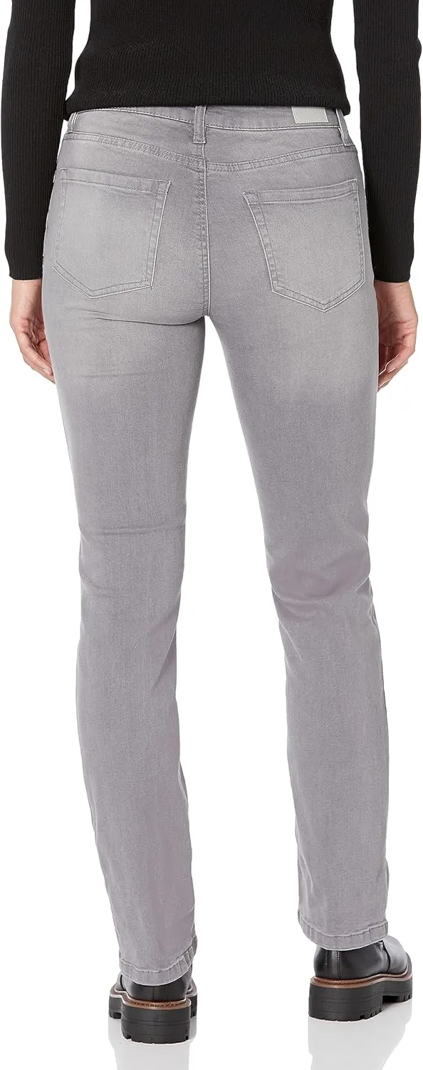 Jones New York Women's Lexington Mid Rise Straight Leg Denim Jeans