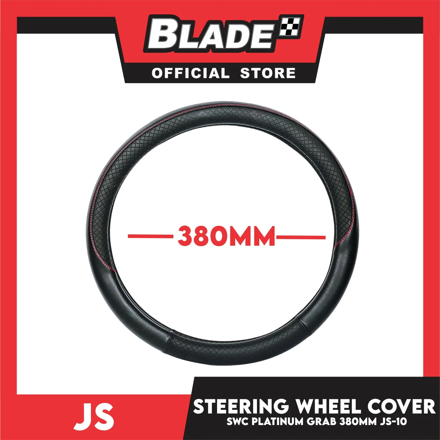 JS Steering Wheel Cover SWC Style And Premium Platinum Grab 380mm JS-10 Universal Fit for Suv's, Vans, Cars and Trucks