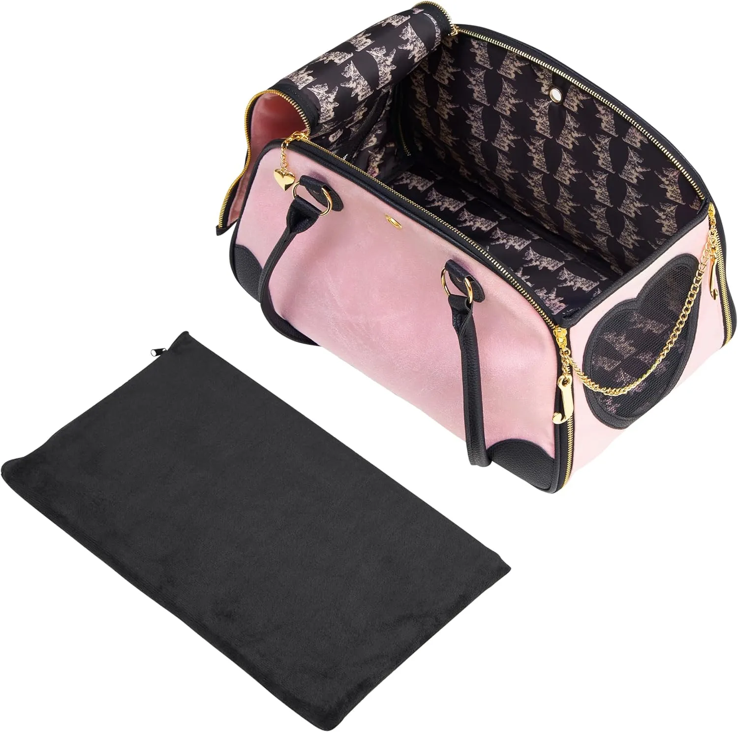 Juicy Couture Give Me Treats Pet Carrier - Stylish Pink Travel Bag for Small Dogs and Cats