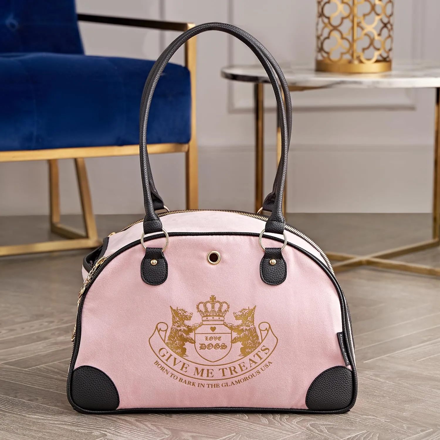 Juicy Couture Give Me Treats Pet Carrier - Stylish Pink Travel Bag for Small Dogs and Cats