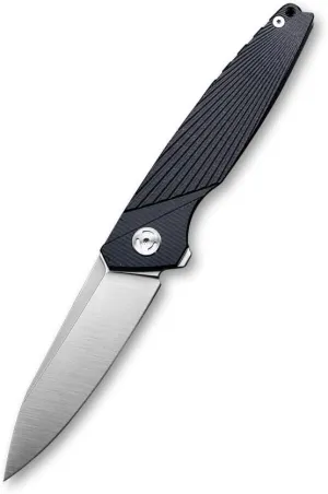 JUMCSONG New Folding 14C28N Blade Linen Fiber Handle Outdoor Camping Rescue Survival EDC Tool Knife (Black)