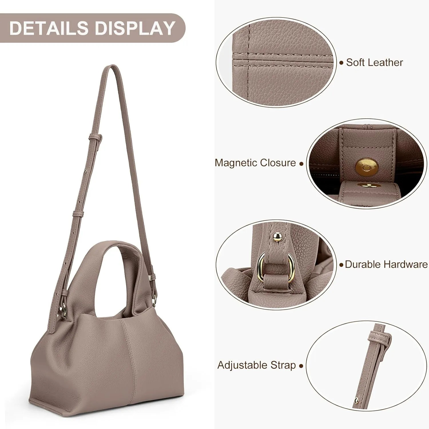 Juoxeepy Crossbody Bag Purse Satchel Handbag for Women Shoulder Bag Chic Dumpling Cloud Bag Clutch Purse
