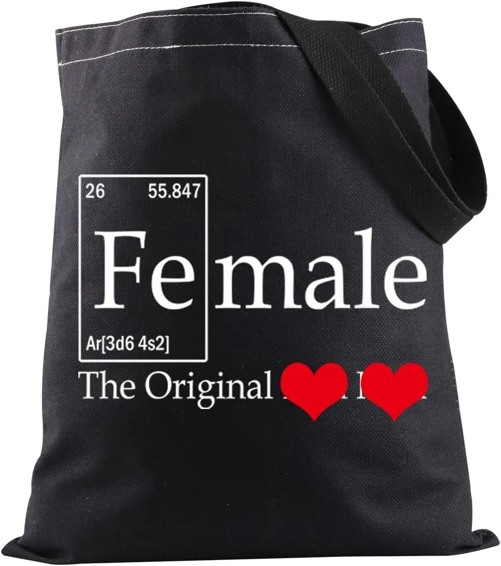 JXGZSO Chemistry Gift Female the Original Iron Tote Bag Female Definition Gift Girl Power Gift