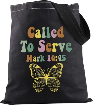 JXGZSO Christian Shoulder Bag Called To Serve Mark 10:45 Tote Bag Bible Verse Faith Gift Jesus Lover Gift