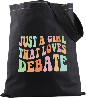 JXGZSO Debate Team Gift Just A Girl That Loves Debate Tote Bag Debater Gift Debating Lover Merch