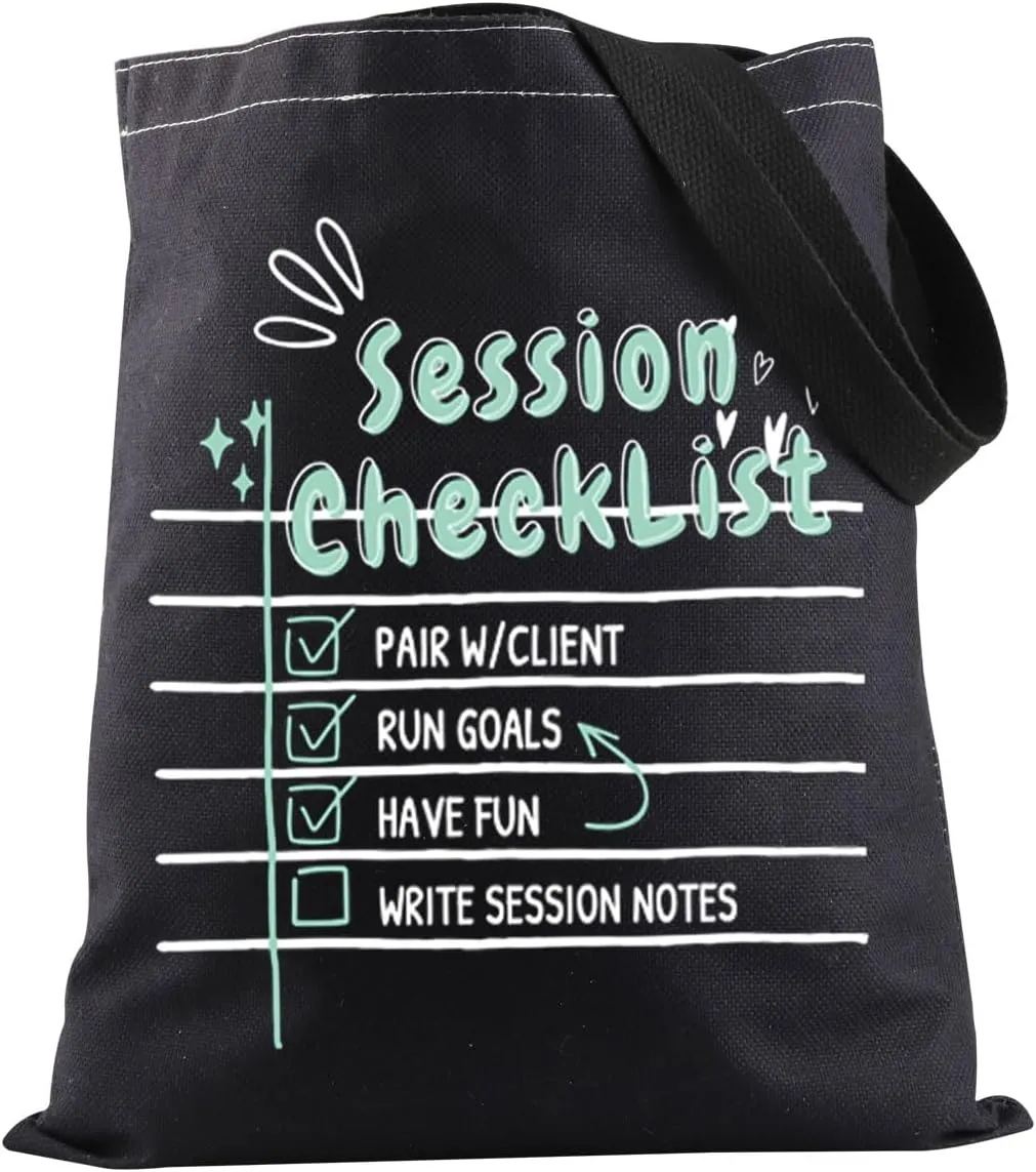 JXGZSO Special Education Tote Bag Session Checklist Shoulder Bag Behavior Analyst Gift Teacher Gift ABA Gift