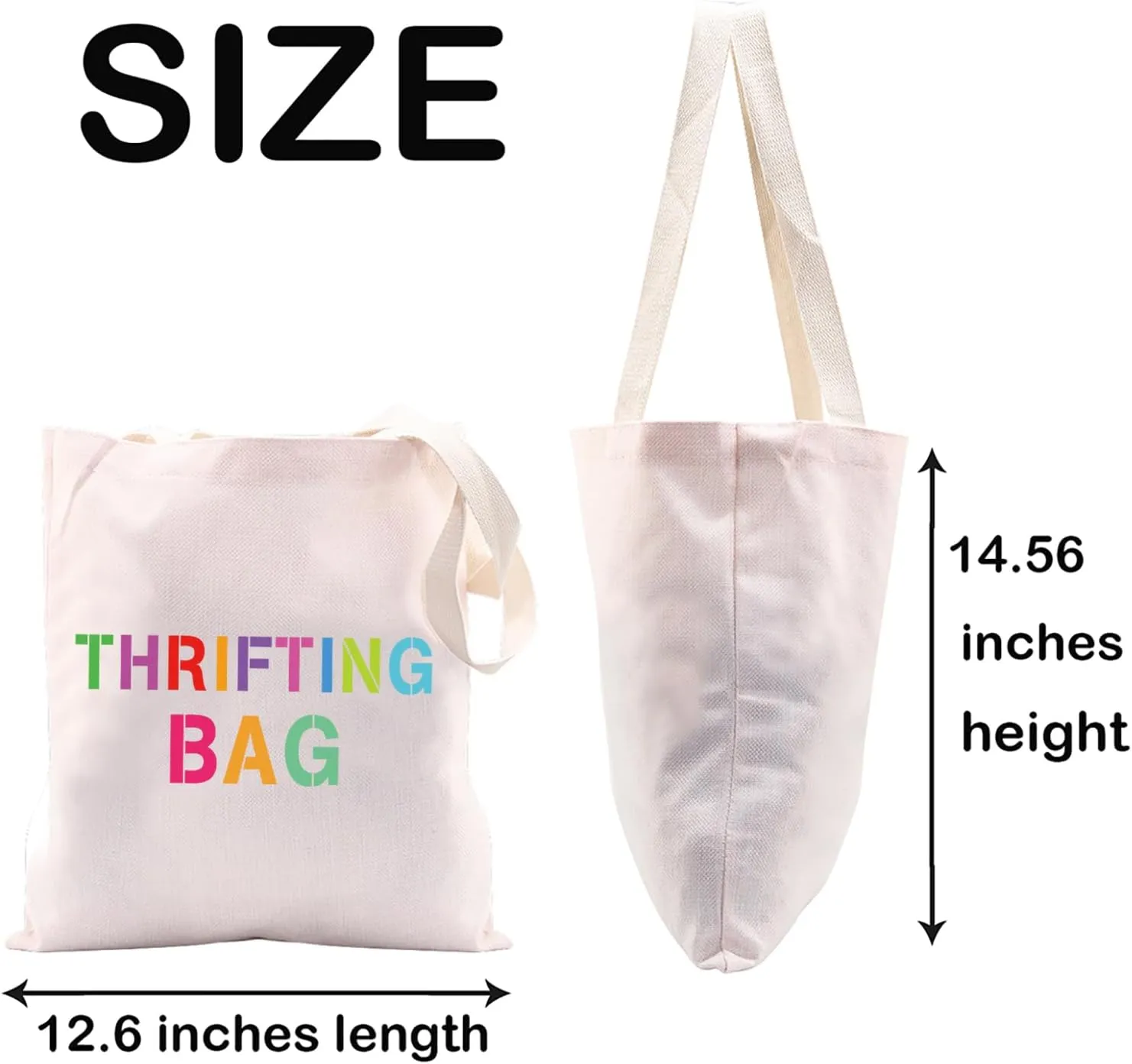 JXGZSO Thrift Bag - Tote Bag Gift for Thrift Lovers & Shoppers