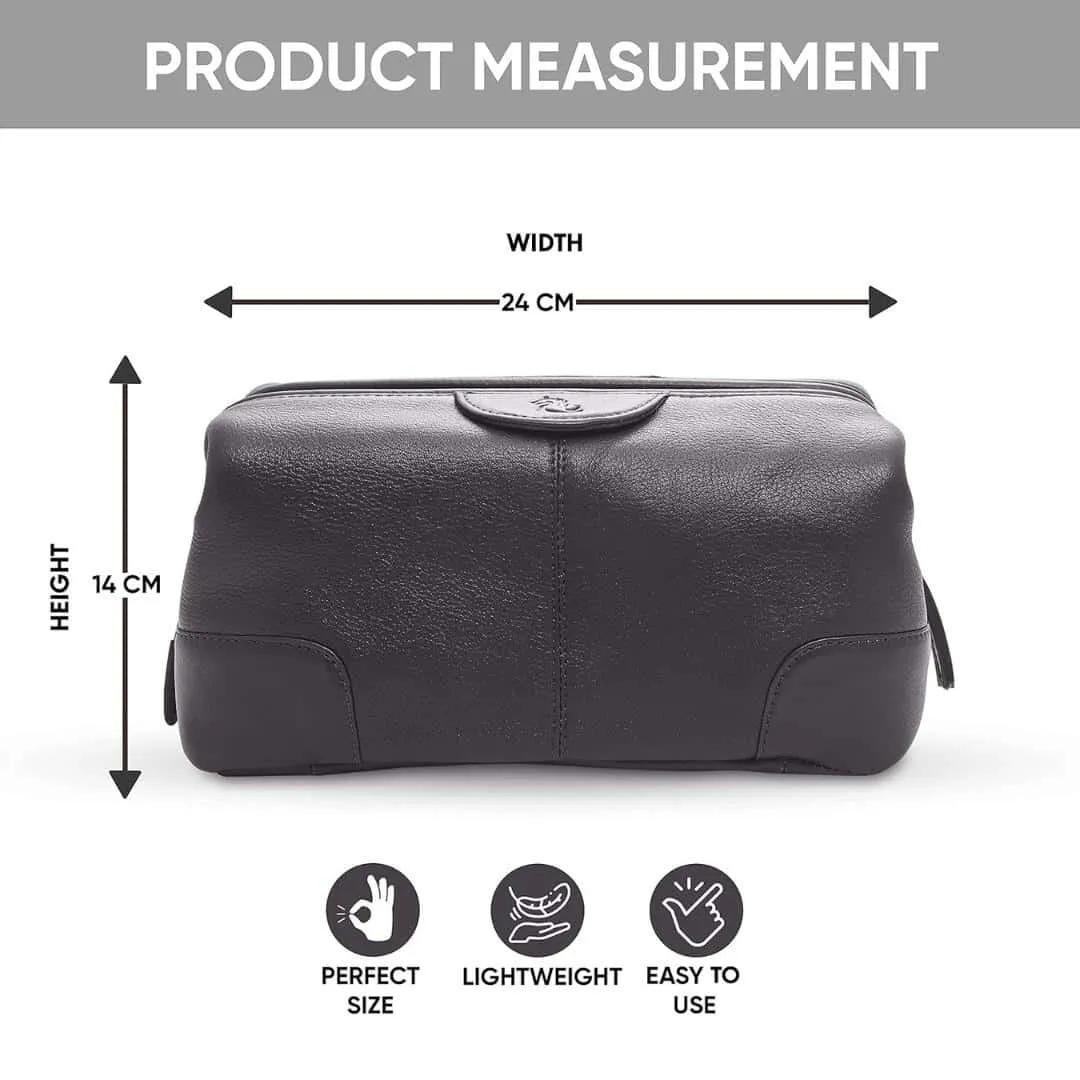 Kara Multipurpose Portable Toiletry Kit |Genuine Leather| Brown